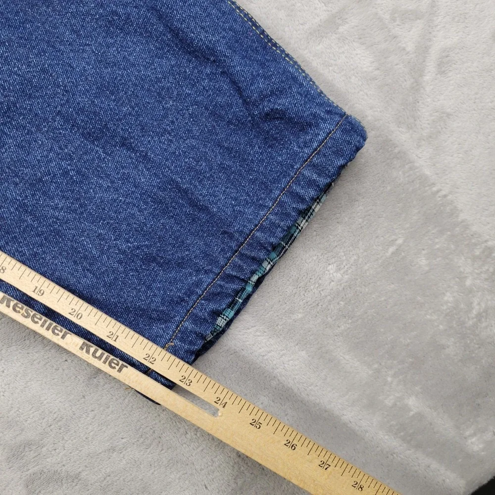 Red Head Jeans Mens 40x30 Blue Flannel Fleece Lined Straight‎ Leg Relaxed Plaid